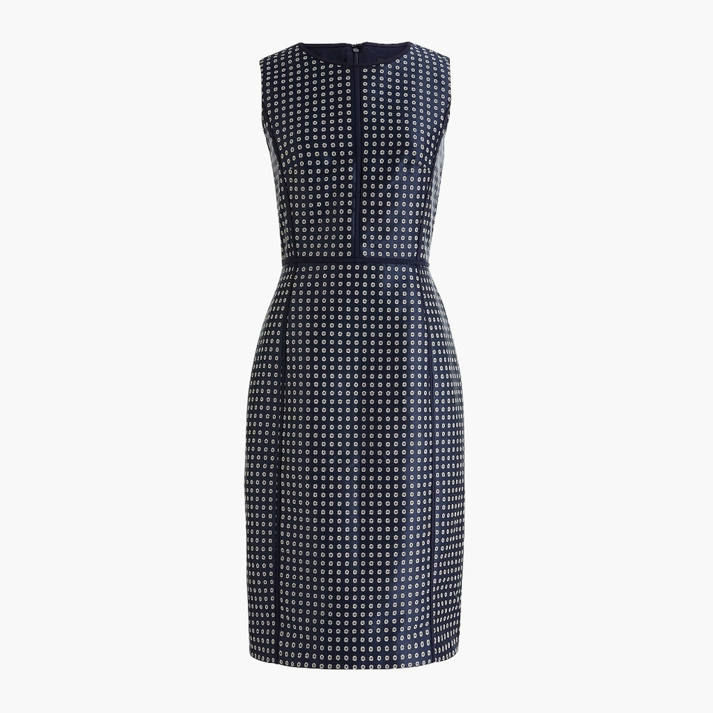 EUC J. Crew Paneled Sheath Dress Foulard Size 6
